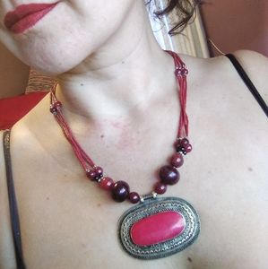 Raw Ruby Necklace